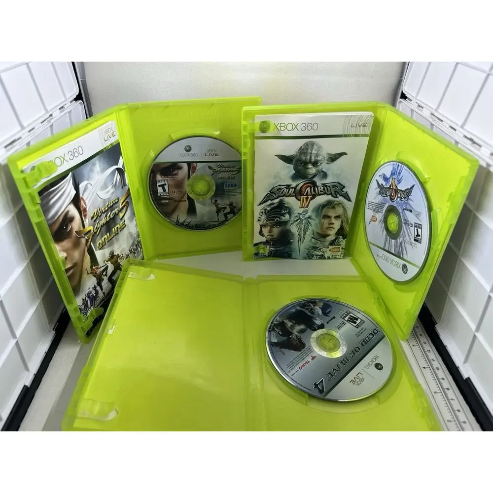 Fighting Games Bundle Dead or Alive 4 Soul Calibur IV Virtual Fighter 5 Xbox 360